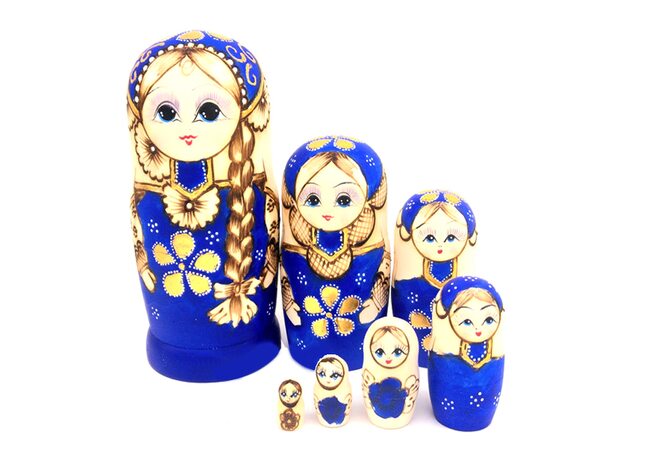 Сувенирная матрешка «Синяя» 7 в 1