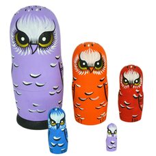 Матрешка «Совы», 5 в 1