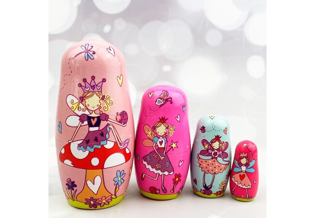 Матрешка «Феи», 4 в 1 (цветная)