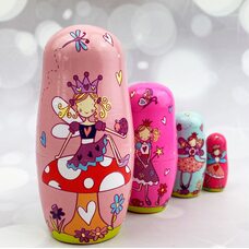 Матрешка «Феи», 4 в 1 (цветная)