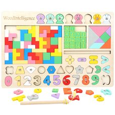 Головоломка с цифрами, фигурами, рыбками (магн.)