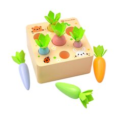 Развивающая игра «Морковки на грядке» (цветная)