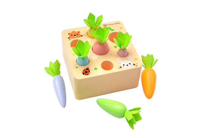 Развивающая игра «Морковки на грядке» (цветная)