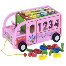 Сортер «Музыкальный автобус» (розовый)
