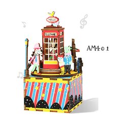 Музыкальный конструктор «Телефонная будка», заводной.