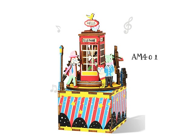 Музыкальный конструктор «Телефонная будка», заводной.