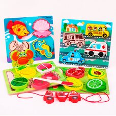 Деревянный набор «Фрукты на липучке»