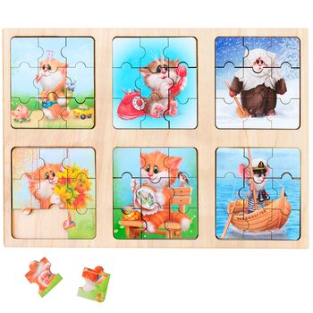 Набір міні-пазлів "Котик", 6 шт.