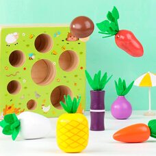 Деревянный набор «Овощи + ананас» цветные