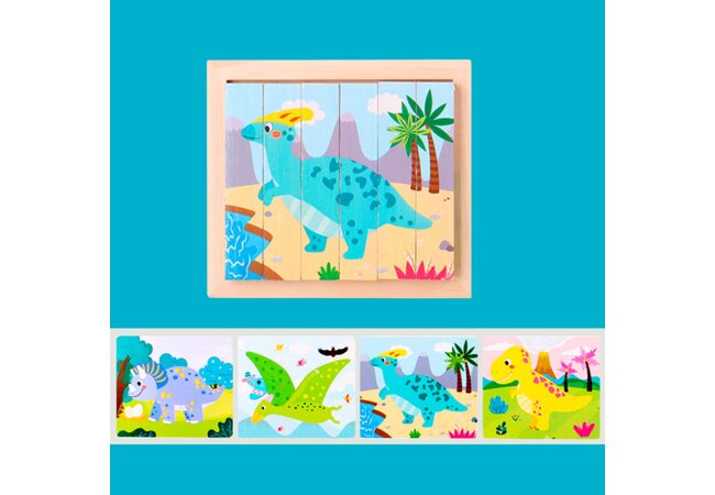 Набор пазлов «Динозаврики», 4 шт.