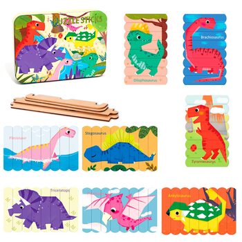Набор пазлов «Динозавры», 8 шт.