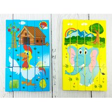 Набор пазлов «Петушок и слон». Конструктор.