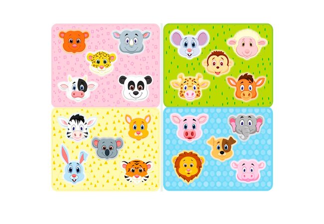 Набор вкладышей «Это что за животное?» (веселые мордашки)