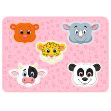 Набор вкладышей «Это что за животное?» (веселые мордашки)