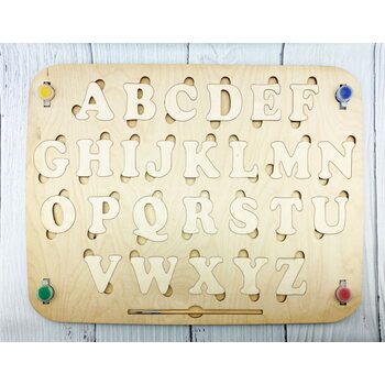 Вкладыши английский алфавит (краски-кисточка), большие