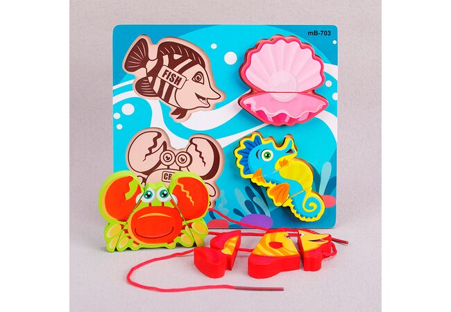 Об'ємний вкладиш-пазл-шнурівка «Океан»