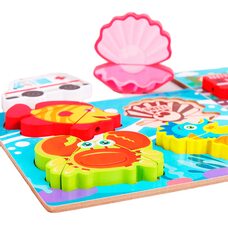 Объемный вкладыш-пазл-шнуровка «Океан»