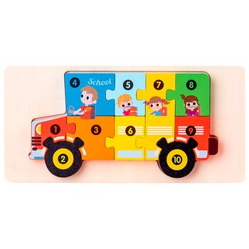 Пазл «Школьный автобус» (цифры)