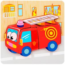 Объемный пазл-вкладыш «Пожарная машина»