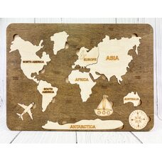 Вкладыши «Карта мира», 11 дет. ( англ. язык).