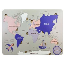 Вкладыши «Карта мира», 11 дет. ( англ. язык). Цветные.