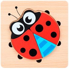 Объемный пазл-вкладыш «Божья коровка»