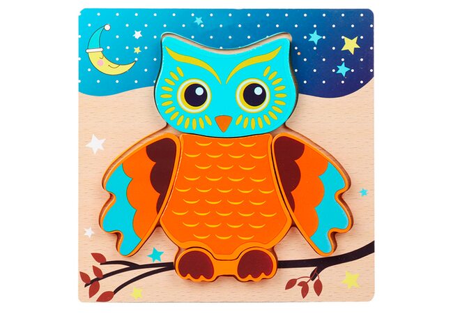 Объемный пазл-вкладыш «Сова»