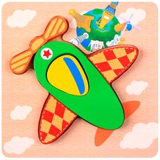 Объемный пазл-вкладыш «Самолет»