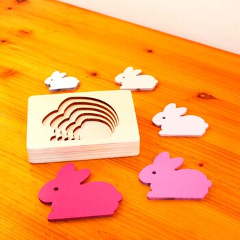 Пазл пятислойный «Зайки» (больше-меньше), 5 дет.