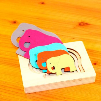 Пазл пятислойный «Слоники» (больше-меньше), 5 дет.