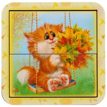 Міні-пазл «Котик-2» (розрізний), 2 дет.