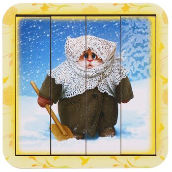 Міні-пазл «Котик-3» (розрізний), 4 дет.