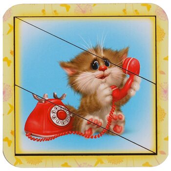 Міні-пазл «Котик-4» (розрізний), 3 дет.