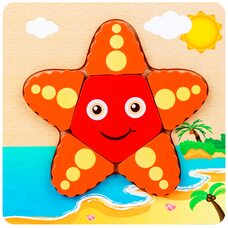 Объемный пазл-вкладыш «Морская звезда»