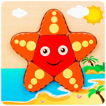 Объемный пазл-вкладыш «Морская звезда»