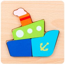 Объемный пазл-вкладыш «Пароходик»