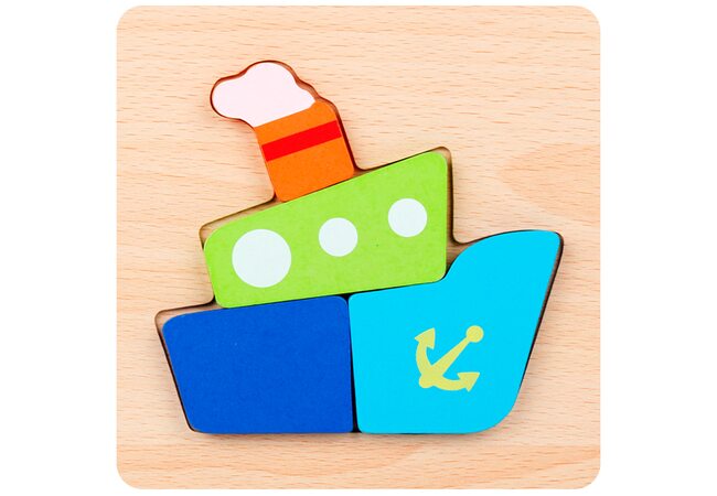 Объемный пазл-вкладыш «Пароходик»