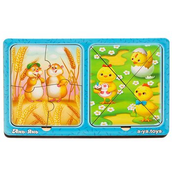 Пазл «Цыплята и хомячки», 2 шт.