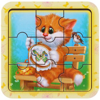Міні-пазл у рамці «Котик-5», 9 дет.