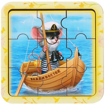 Міні-пазл у рамці «Мишеня», 9 дет.