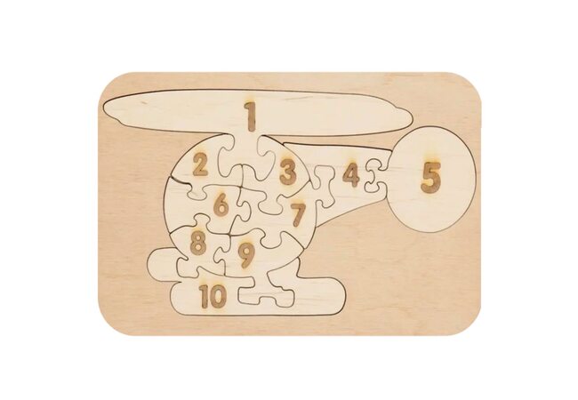 Раскраска-пазл «Вертолет» (цифры)