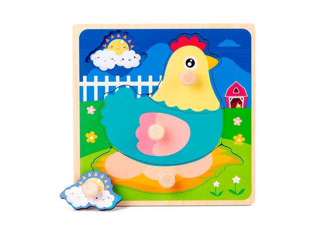 Вкладыш-пазл «Курочка», 4 дет.