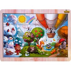 Пазл для малышей «Времена года» собери по фрагменту