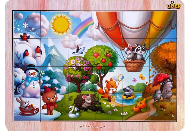 Пазл для малышей «Времена года» собери по фрагменту