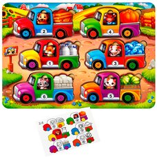 Пазл с заданиями «Животные на грузовиках» (лето)