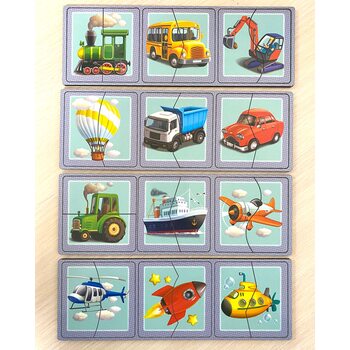 Пазловая игра «Половинки. Виды транспорта.»