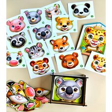 Пазлы «Собери животных» (мордочки)