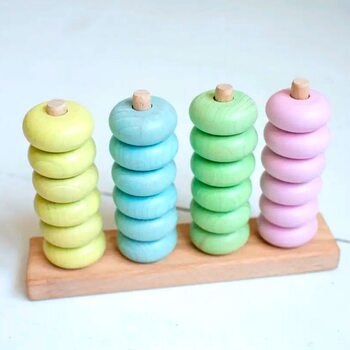 Пирамидка «Геометрия-колечки» (пастельная)