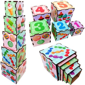 Пирамидка-кубики «Сладости»