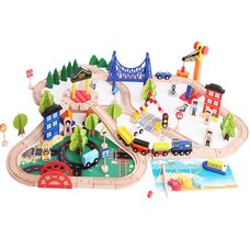 Деревянная железная дорога, 108 дет.